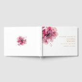 Aquarellfarben Rosa Blüte in Love Memory Beerdigun Gästebuch (Voll)
