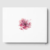 Aquarellfarben Rosa Blüte in Love Memory Beerdigun Gästebuch (Rückseite)