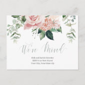 Aquarellfarben Rosa Blüte Wir haben die Ankündigun Postkarte (Vorderseite)