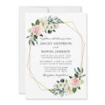 Aquarellfarben Rosa Blütenfarben Eleganter Goldrah