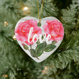 Aquarellfarben Rosa Botanische Blütendarstellung Keramik Ornament