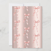 Aquarellfarben Rosa Bow Dots Rose Gold Baby Dusche Einladung (Rückseite)