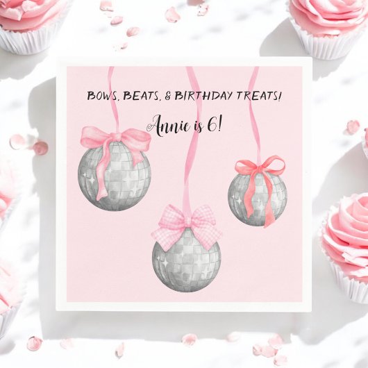 Aquarellfarben Rosa Bow Ribbon Silver Diskothek Ba Serviette