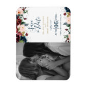 Aquarellfarben Rosa, Burgund und Blaue Navy Blumen Magnet (Vertikal)