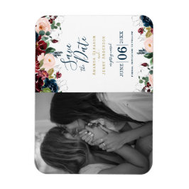 Aquarellfarben Rosa, Burgund und Blaue Navy Blumen Magnet