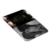 Aquarellfarben Rosa, Burgund und Blaue Navy Blüten Magnet (Rechte Seite)