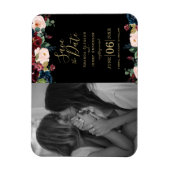 Aquarellfarben Rosa, Burgund und Blaue Navy Blüten Magnet (Vertikal)