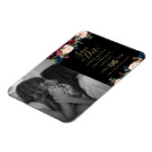 Aquarellfarben Rosa, Burgund und Blaue Navy Blüten Magnet (Linke Seite)