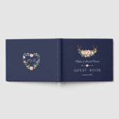 Aquarellfarben Rosa Creme Blumenkleber Hochzeit Gästebuch (Voll)