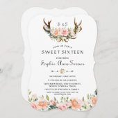 Aquarellfarben Rosa Creme Blütencreme Süß 16 Einladung (Vorne/Hinten)