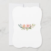 Aquarellfarben Rosa Creme Blütencreme Süß 16 Einladung (Rückseite)