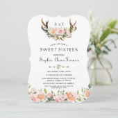 Aquarellfarben Rosa Creme Blütencreme Süß 16 Einladung (Stehend Vorderseite)