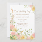 Aquarellfarben Rosa Elegantes Chic Brown Script Einladung (Vorderseite)