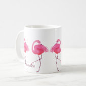 Aquarellfarben Rosa Flamingos-Illustration Kaffeetasse (Vorderseite Links)
