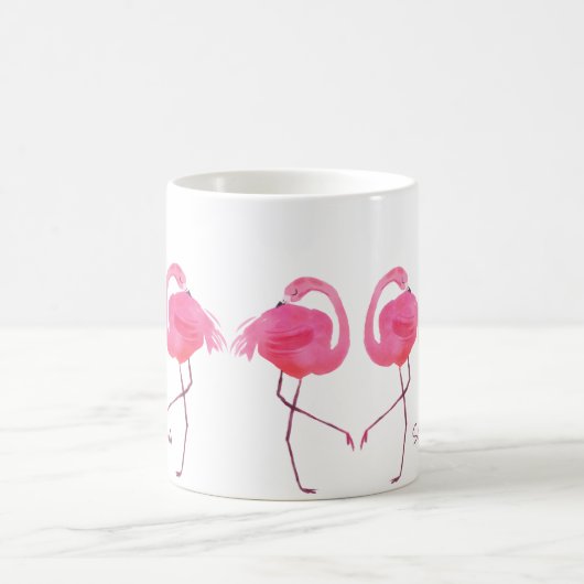 Aquarellfarben Rosa Flamingos-Illustration Kaffeetasse (Mittel)