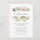 Aquarellfarben-rosa-Florenbestätigung Einladung (Vorne/Hinten)
