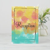 Aquarellfarben Rosa Gelb Geometrische Hochzeit Einladung (Stehend Vorderseite)