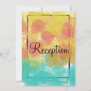 Aquarellfarben Rosa Gelb Geometrische Hochzeit Einladung