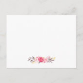 Aquarellfarben Rosa Gold Blütenwörter der Beratung Hinweiskarte (Rückseite)