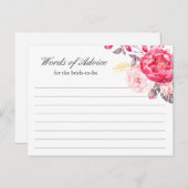 Aquarellfarben Rosa Gold Blütenwörter der Beratung Hinweiskarte (Vorne/Hinten)