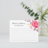 Aquarellfarben Rosa Gold Blütenwörter der Beratung Hinweiskarte (Stehend Vorderseite)