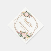 Aquarellfarben Rosa & Gold Boho Chic Blumenzehen Serviette (Ecke)