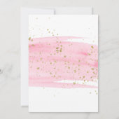 Aquarellfarben, Rosa & Gold Christening & 1. Gebur Einladung (Rückseite)