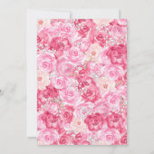 Aquarellfarben Rosa & Goldröhre Blume Valentinstag Einladung (Rückseite)