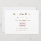 Aquarellfarben Rosa Goldweiße Save the Date Hochze Einladung (Vorderseite)