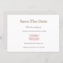Aquarellfarben Rosa Goldweiße Save the Date Hochze Einladung