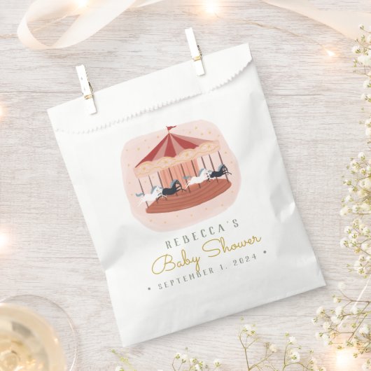Aquarellfarben Rosa Karussell Geschenktütchen (Ausgeschnitten)