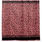 Aquarellfarben Rosa Koralle Schwarzer Leopard Dusc Duschvorhang (Vorderseite)