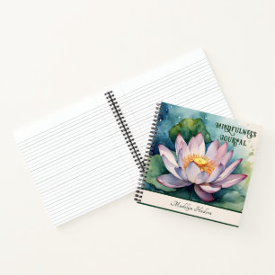 Aquarellfarben Rosa Lotus Blume Notizblock