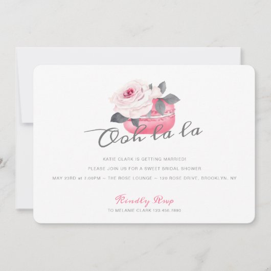 Aquarellfarben Rosa Macaron Brautparty Einladung (Vorderseite)