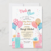 Aquarellfarben Rosa oder Blauer Babydusche Einladu Einladung (Vorderseite)