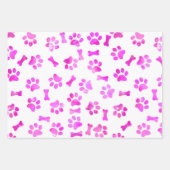 Aquarellfarben Rosa Paw Prints Geschenkpapier Set (Vorderseite 2)