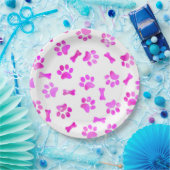 Aquarellfarben Rosa Paw Prints Pappteller (Party)