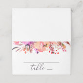 Aquarellfarben, rosa Pfirsichfarben Herbst Hochzei Platzkarte (Außenseite Aufgefaltet)