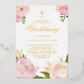 Aquarellfarben Rosa Pink Peony Folieneinladung (Vorderseite)