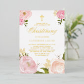 Aquarellfarben Rosa Pink Peony Folieneinladung (Stehend vorne)