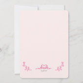 Aquarellfarben Rosa Rahmen Einladung (Rückseite)
