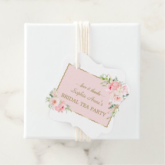 Aquarellfarben Rosa Rosa Blütenblüte Party Geschenkanhänger (Beispiel)