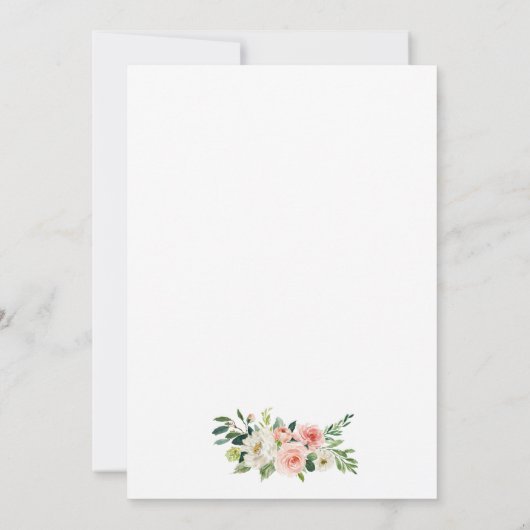 Aquarellfarben Rosa Rosa Rosa Rosa Elegante Hochze Einladung (Rückseite)