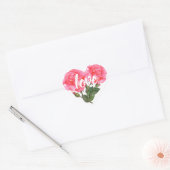 Aquarellfarben Rosa Rose Illustration Liebe Herz-Aufkleber (Umschlag)