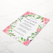 Aquarellfarben Rosa Rosen Name Einladung (Gedreht)