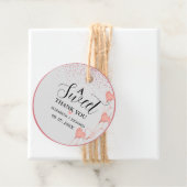 Aquarellfarben Rosa & Rotes Herz Sweet Danke Party Geschenkanhänger (Beispiel)