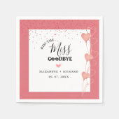 Aquarellfarben Rosa & Rotes Herz Sweet Danke Party Serviette (Vorderseite)