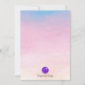 Aquarellfarben Rosa und Blaues Geschlecht: Einladu Einladung (Rückseite)