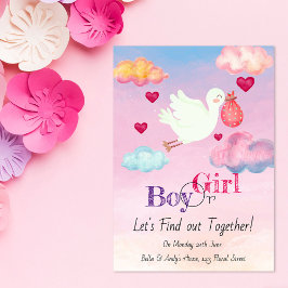 Aquarellfarben Rosa und Blaues Geschlecht: Einladu Einladung