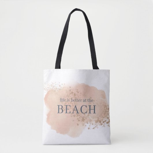 Aquarellfarben Rosa und Blue Beach Tasche (Vorderseite)